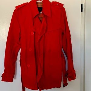 Burberry jacket in red size 6.